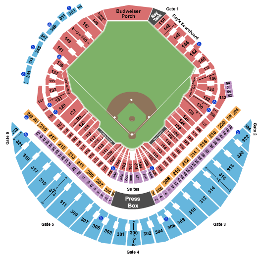 Tampa Bay Rays Seating Chart